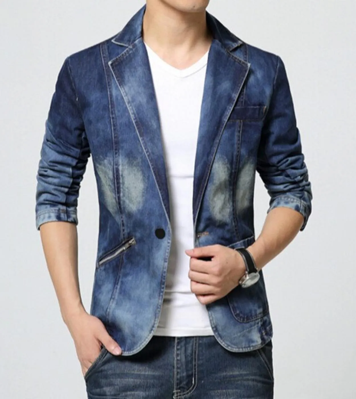 2022 primavera autunno moda marca uomo tendenza jeans cappotto abito casual uomo blazer in denim slim fit giacca blazer