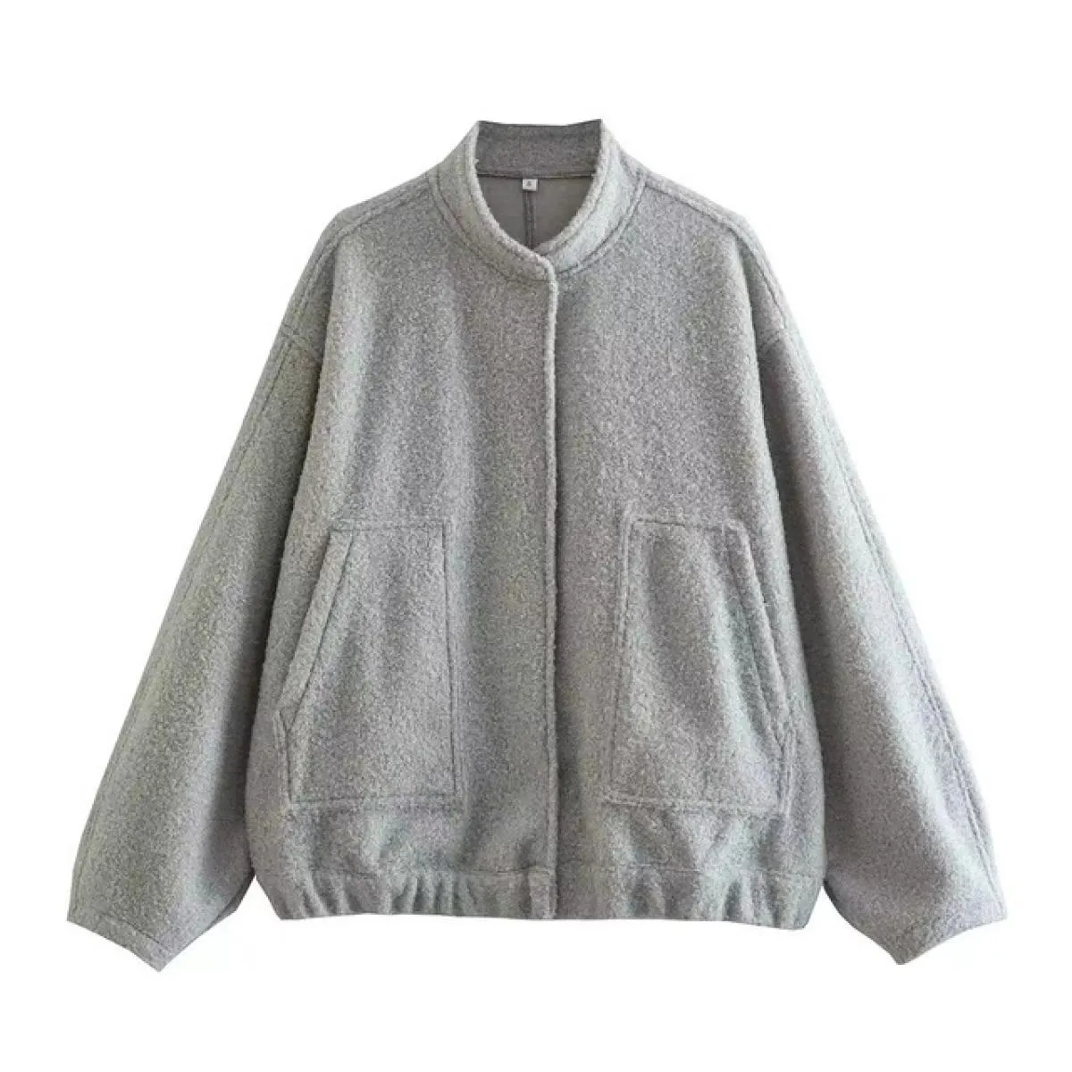 2023 nuove giacche da donna autunno inverno con bottoni bomber cappotto grigio a maniche lunghe Lady vintage caldo con tasche ca