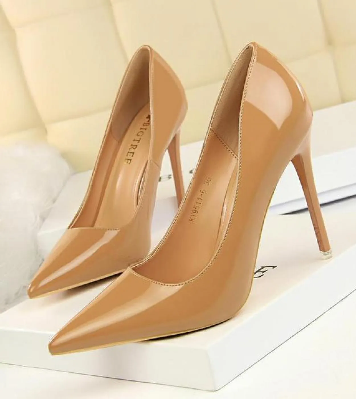 Bigtree Shoes New Patent Leather Wonen Pumps Fashion Office Shoes Donna Scarpe con tacco alto Scarpe da sposa da donna Partywom