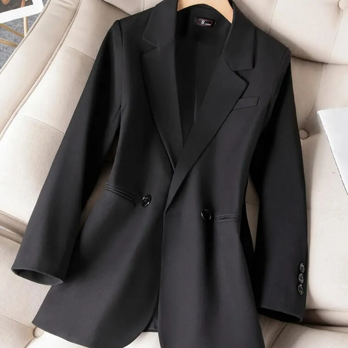 Blazer da donna da donna autunno inverno nuovo arrivo rosa caffè nero giacca da cappotto casual solida manica lunga femminile