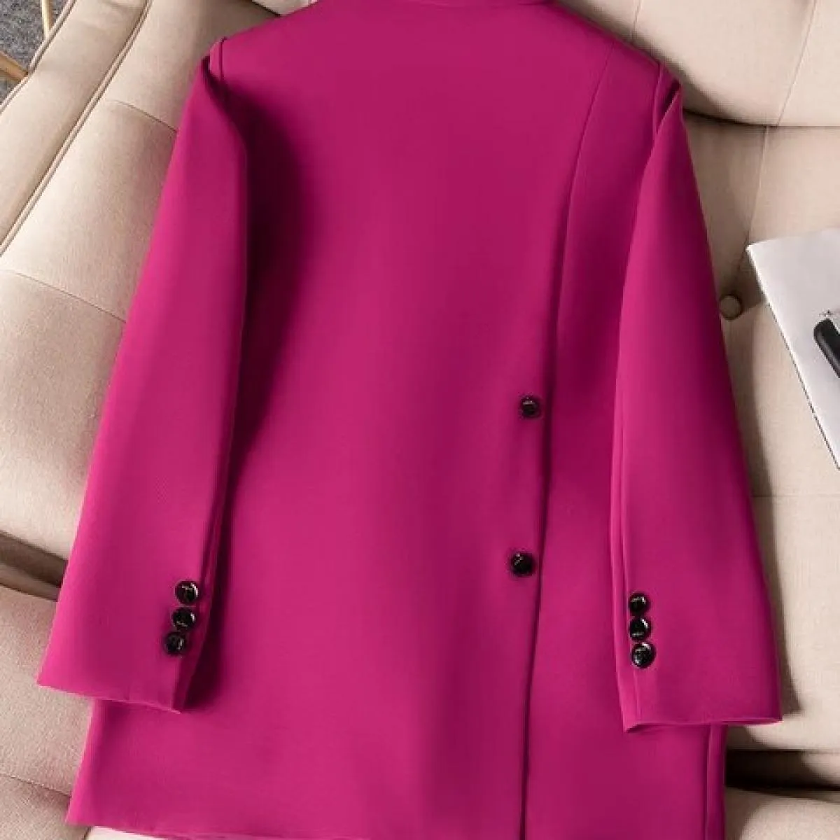 Blazer da donna da donna autunno inverno nuovo arrivo rosa caffè nero giacca da cappotto casual solida manica lunga femminile