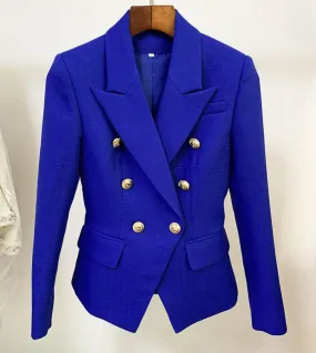 Blazer in lino di cotone Giacche da donna Cappotto Blu Nero Bianco Verde menta Doppio petto Blazer da donna da lavoro High Qu