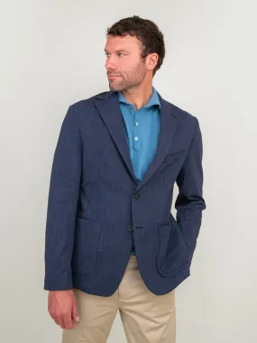 BLAZER IN MISTO COTONE BLU NAVY