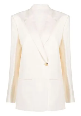 Blazer monopetto asimmetrico in bianco - donna