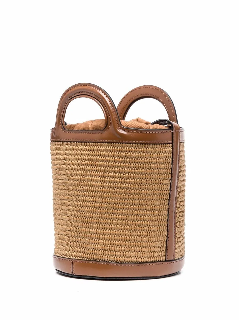 Borsa a secchiello Tropicalia con ricamo in marrone - donna