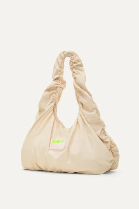 BORSA A SPALLA IN NYLON CRINCLE WATER REPELLENT 3079 - CREMA