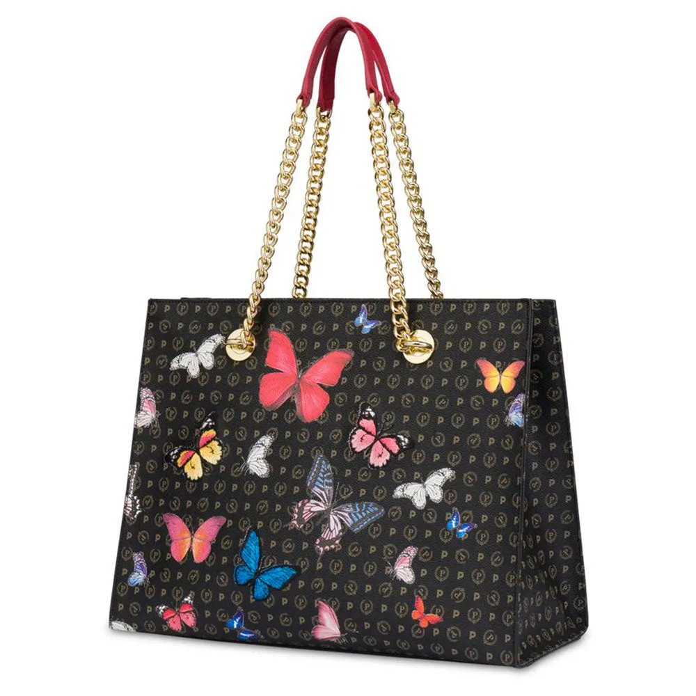 Borsa Donna a Mano e a Spalla POLLINI Linea Heritage Butterfly Nero e Rosso