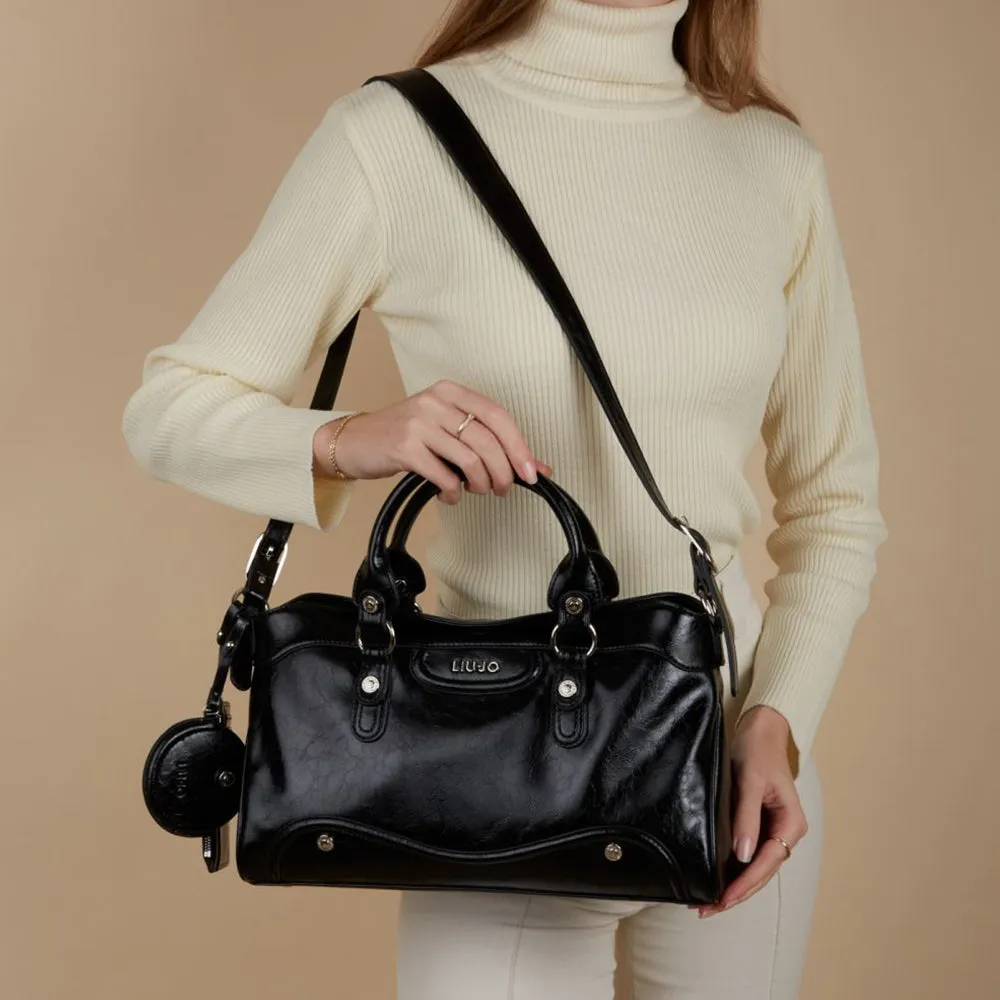 Borsa Donna a Mano Lucida LIU JO Silk Nero