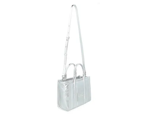 Borsa Marc Jacobs The Small Tote Bag in pelle argento