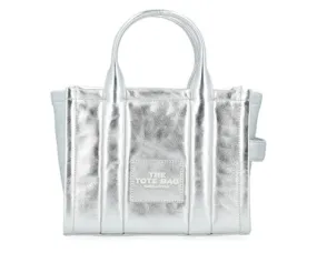 Borsa Marc Jacobs The Small Tote Bag in pelle argento