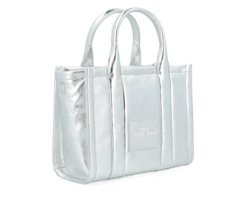 Borsa Marc Jacobs The Small Tote Bag in pelle argento