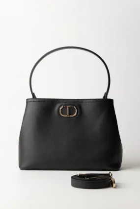 Borsa tote Top handle con logo Nero