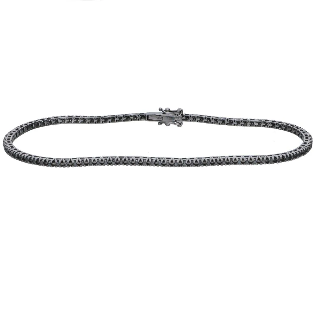 Bracciale tennis con diamanti neri