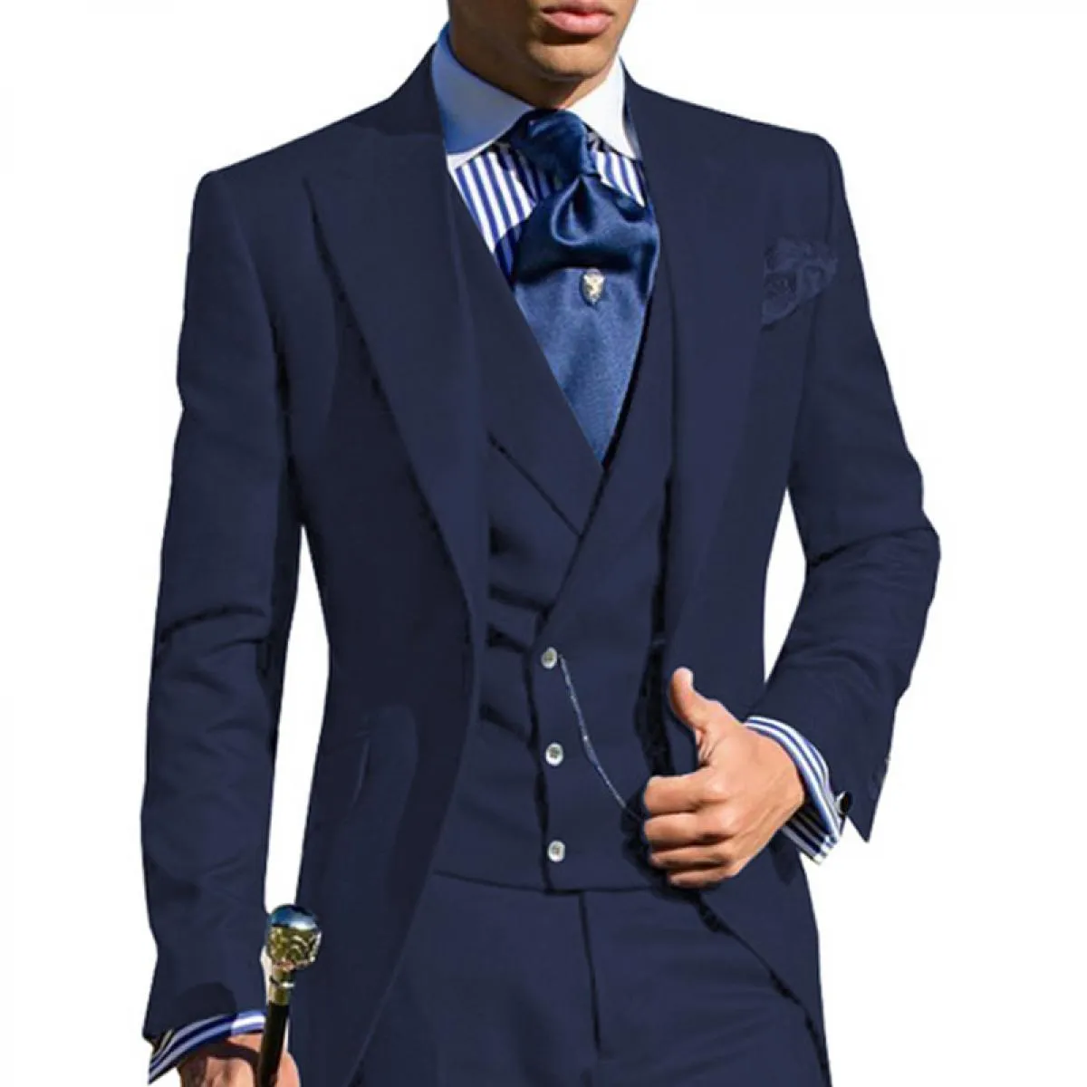 Cappotto da uomo slim fit 3 pezzi smoking da matrimonio d'affari per lo sposo cena festa moda maschile giacca con pantaloni gile