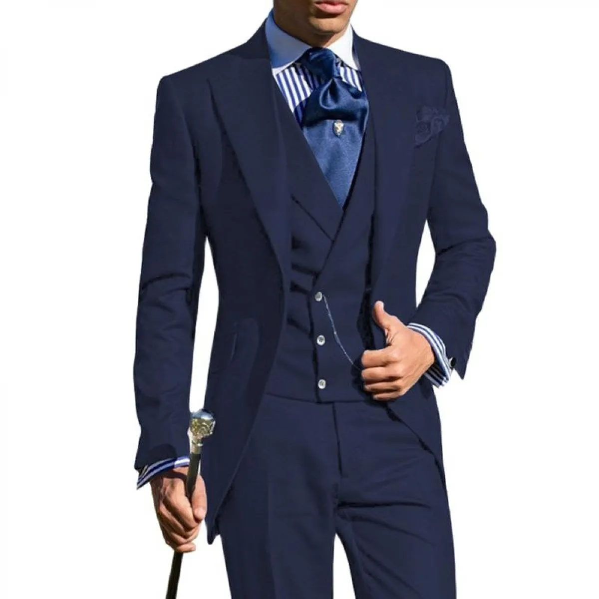 Cappotto da uomo slim fit 3 pezzi smoking da matrimonio d'affari per lo sposo cena festa moda maschile giacca con pantaloni gile