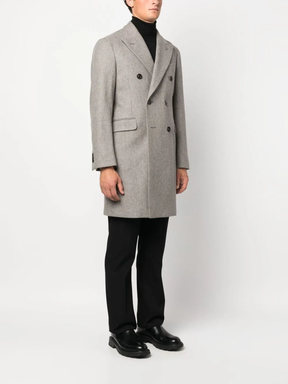 Cappotto doppiopetto in beige - uomo