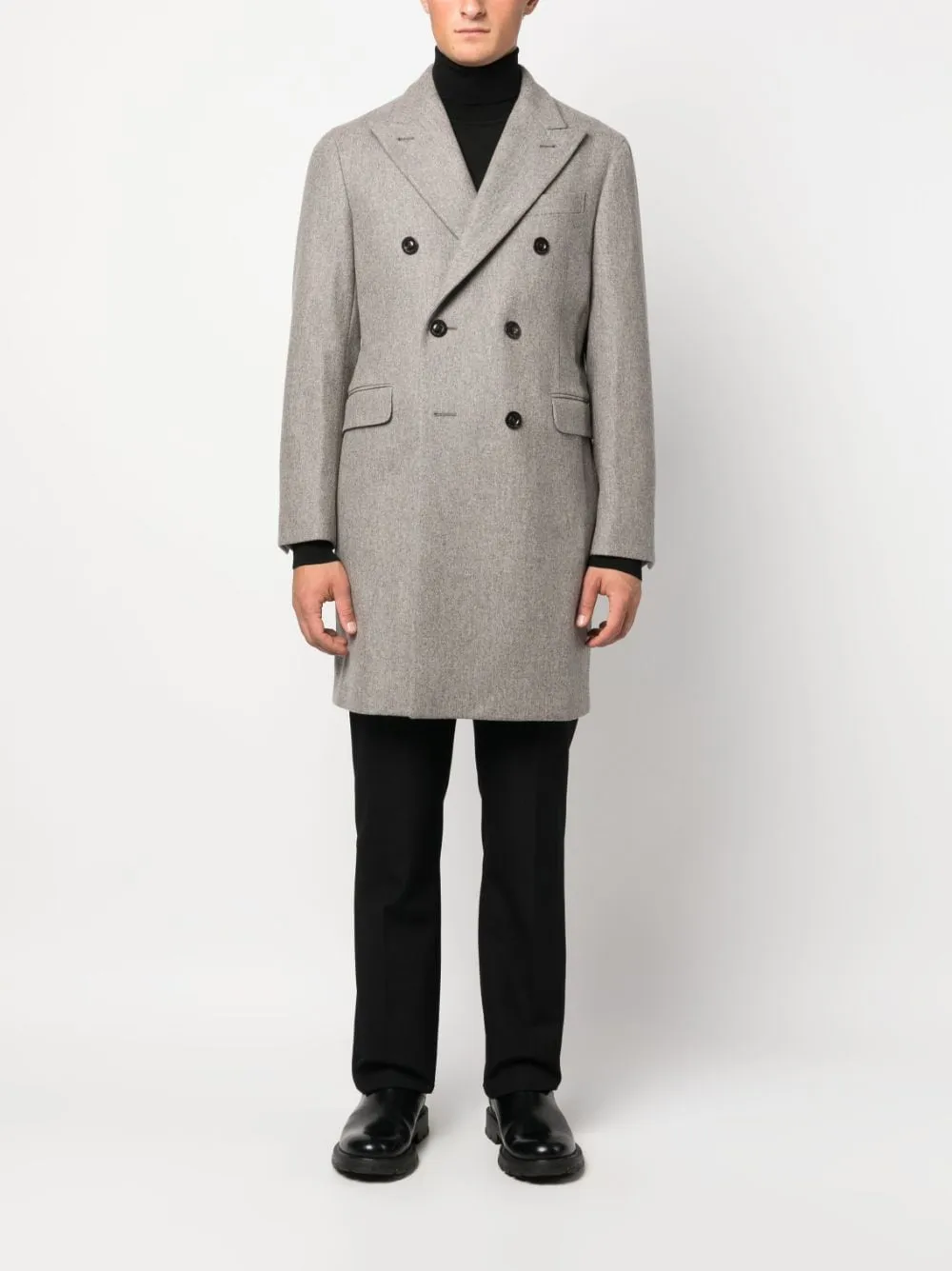 Cappotto doppiopetto in beige - uomo