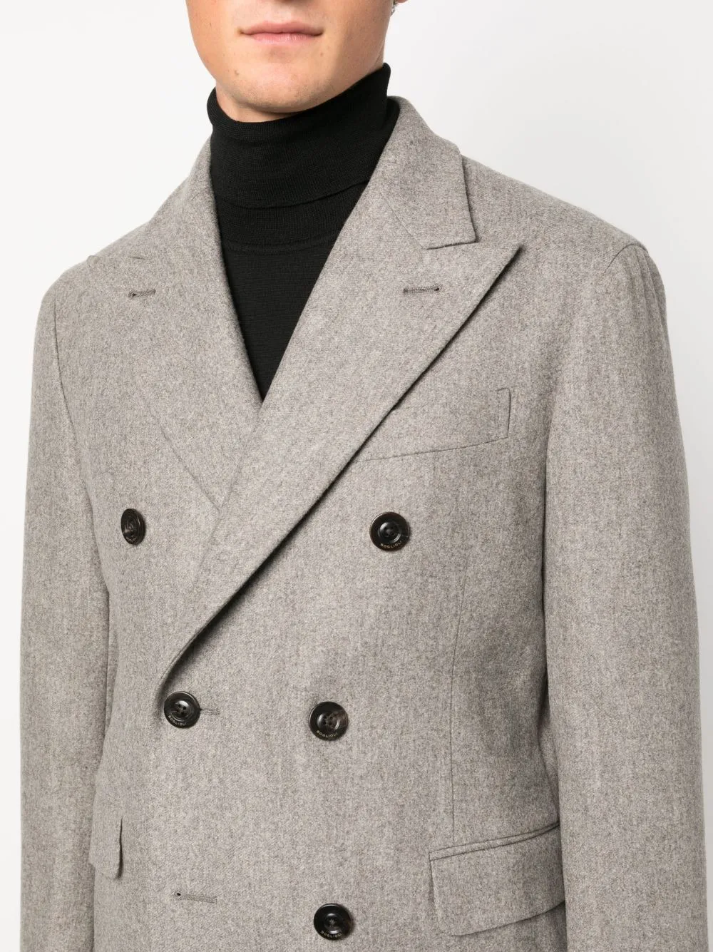 Cappotto doppiopetto in beige - uomo