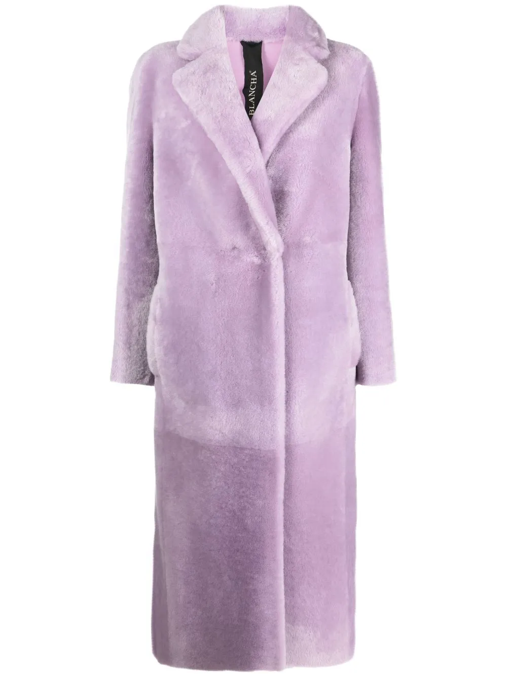 Cappotto in shearling viola-donna