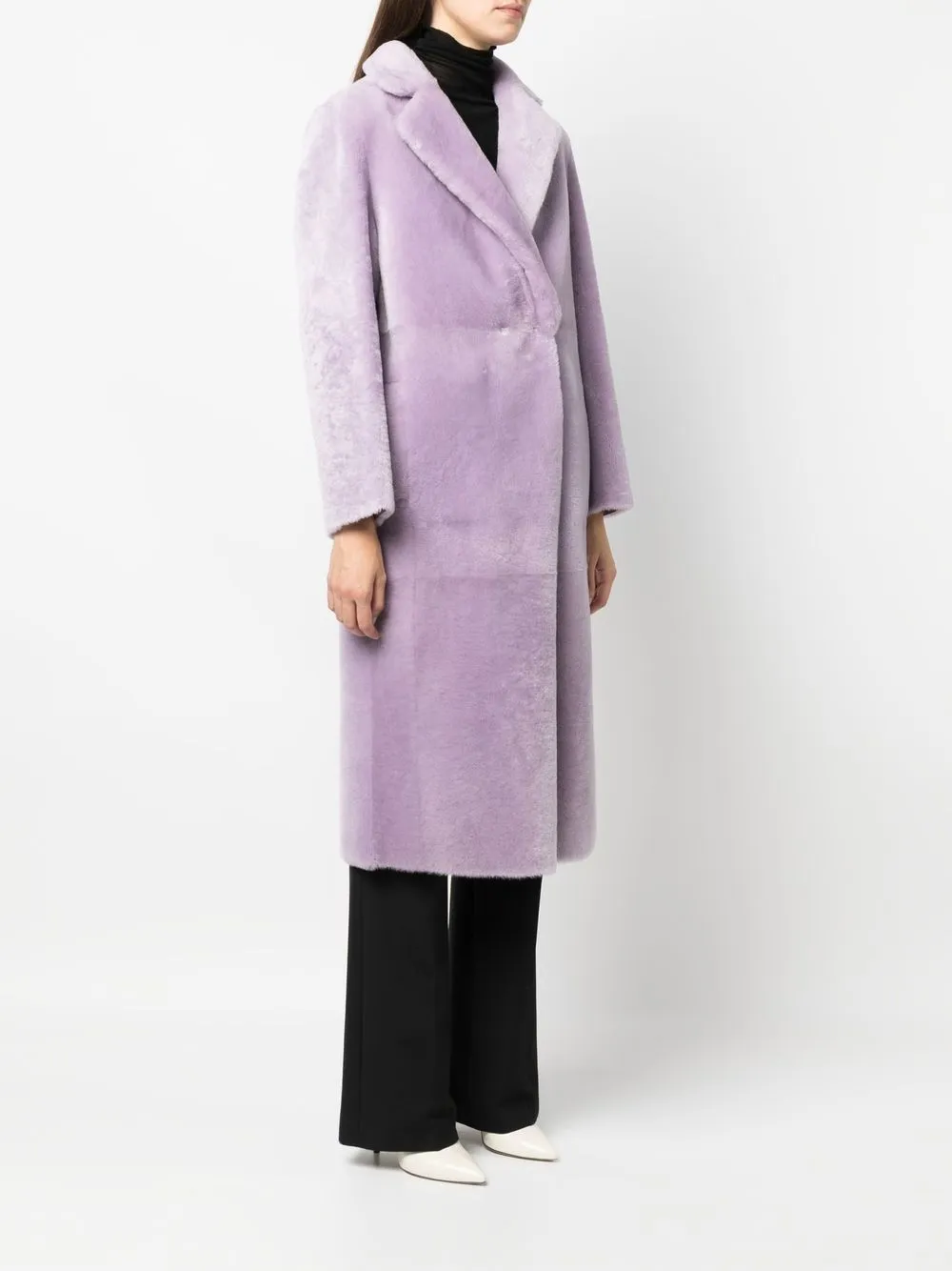 Cappotto in shearling viola-donna