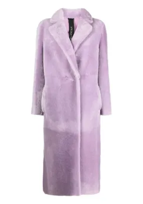 Cappotto in shearling viola-donna