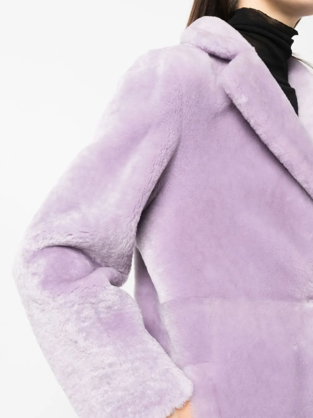 Cappotto in shearling viola-donna