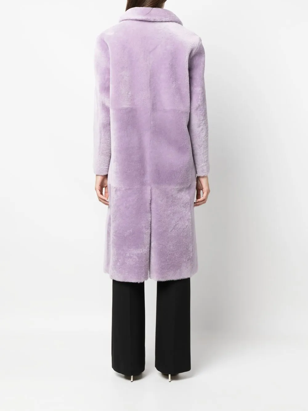 Cappotto in shearling viola-donna