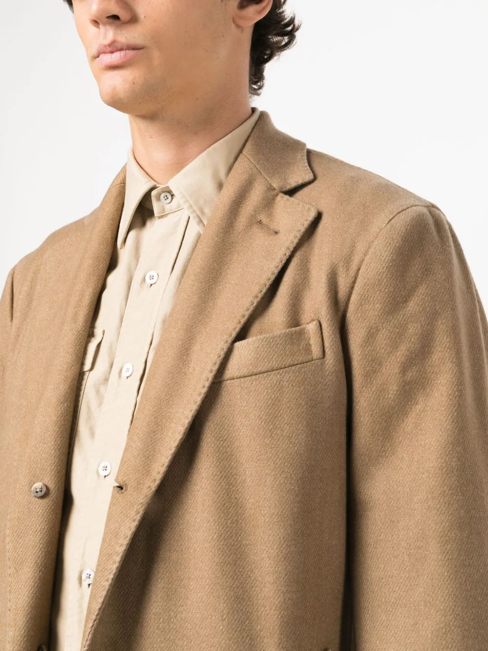 Cappotto monopetto in beige - uomo