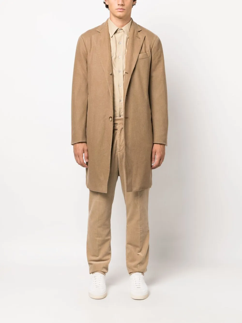 Cappotto monopetto in beige - uomo