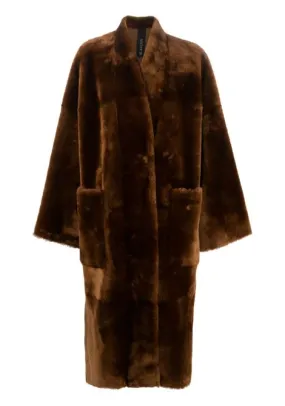 Cappotto monopetto in marrone - donna