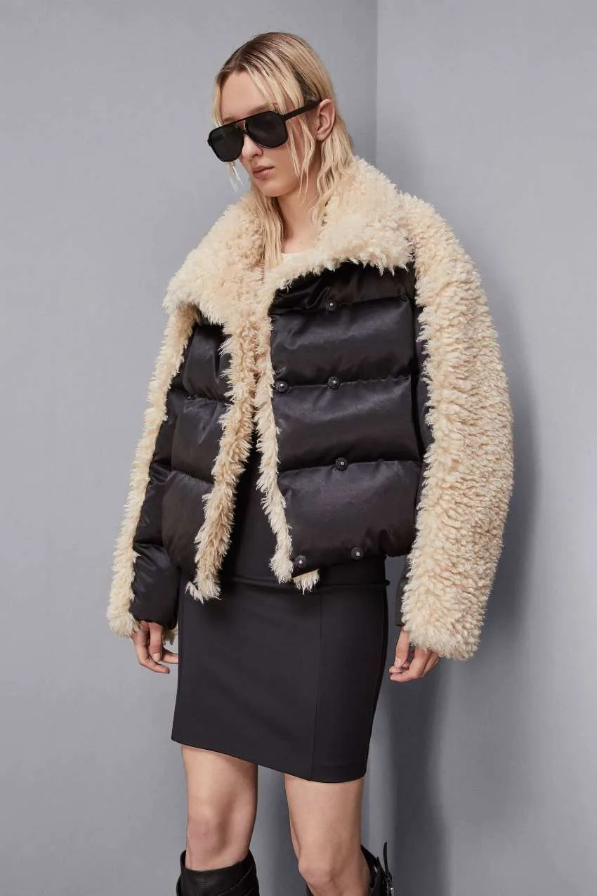 Cappotto Shearling Nero Patrizia Pepe