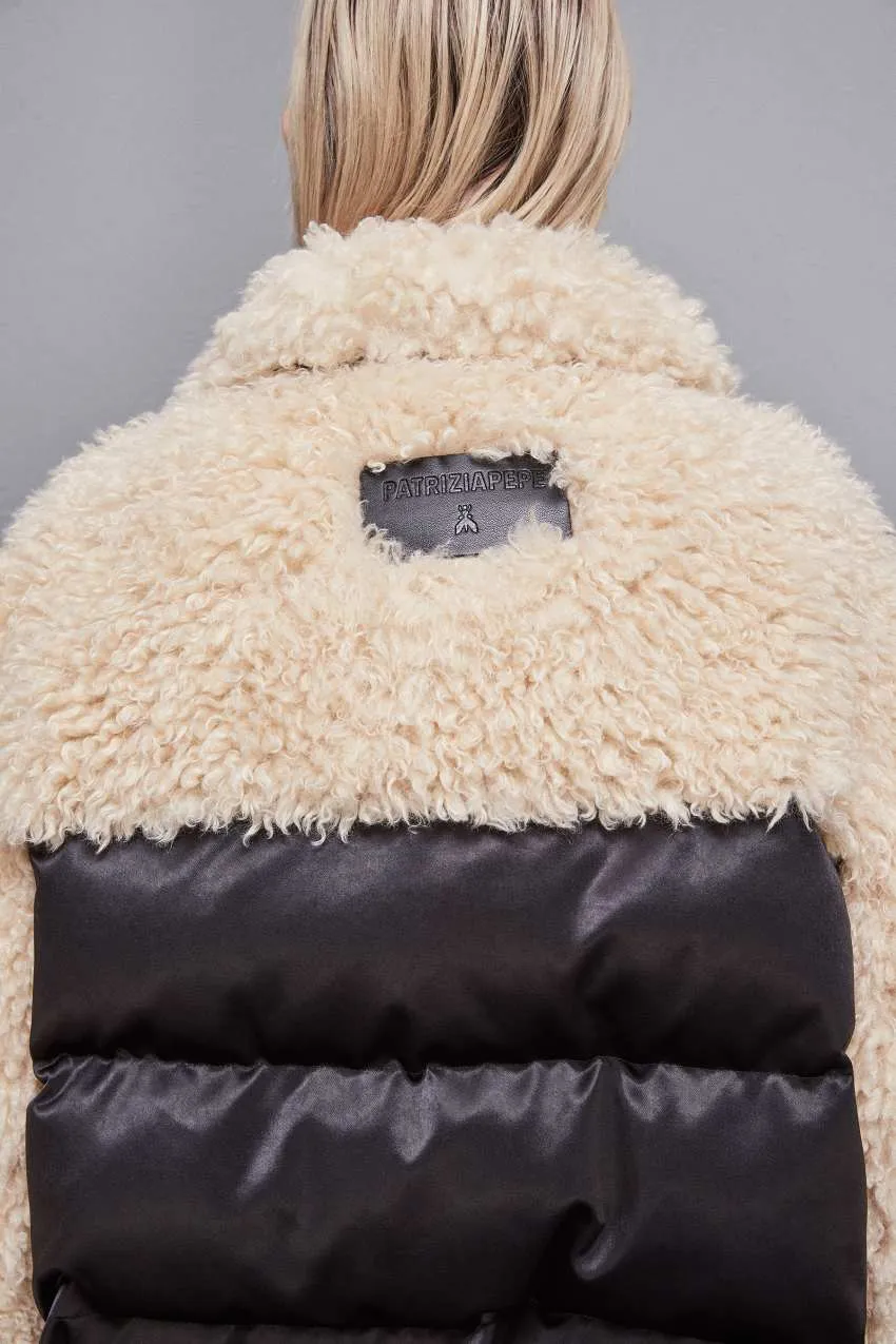 Cappotto Shearling Nero Patrizia Pepe