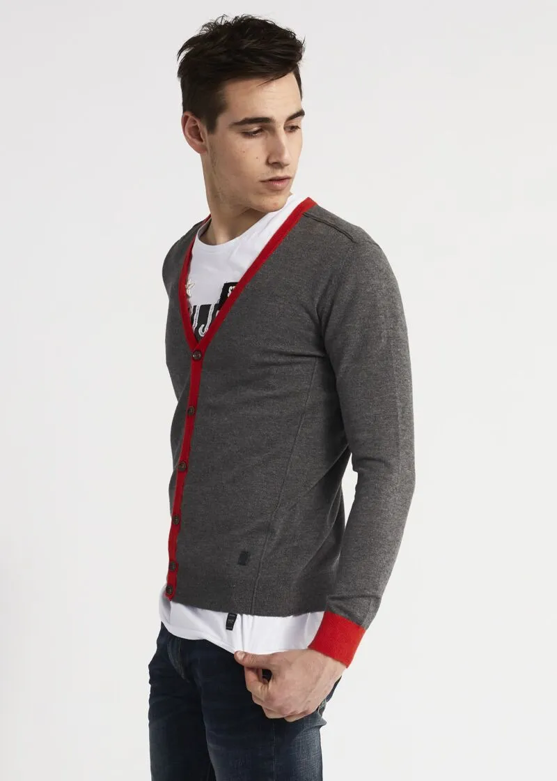 Cardigan con bordi a contrasto