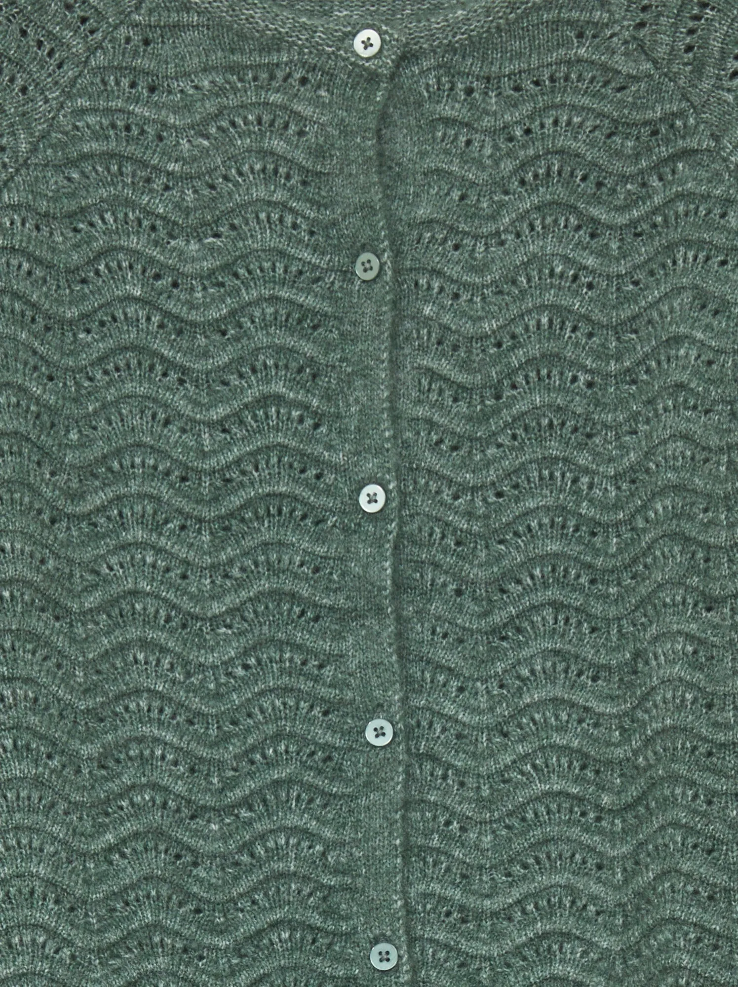 Cardigan in maglia traforata - VERDE