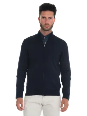 Cardigan zip con doppio cursore Blu BOSS Uomo