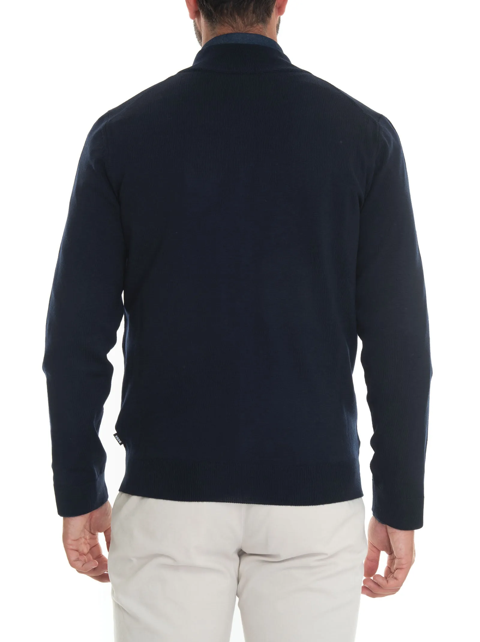 Cardigan zip con doppio cursore Blu BOSS Uomo