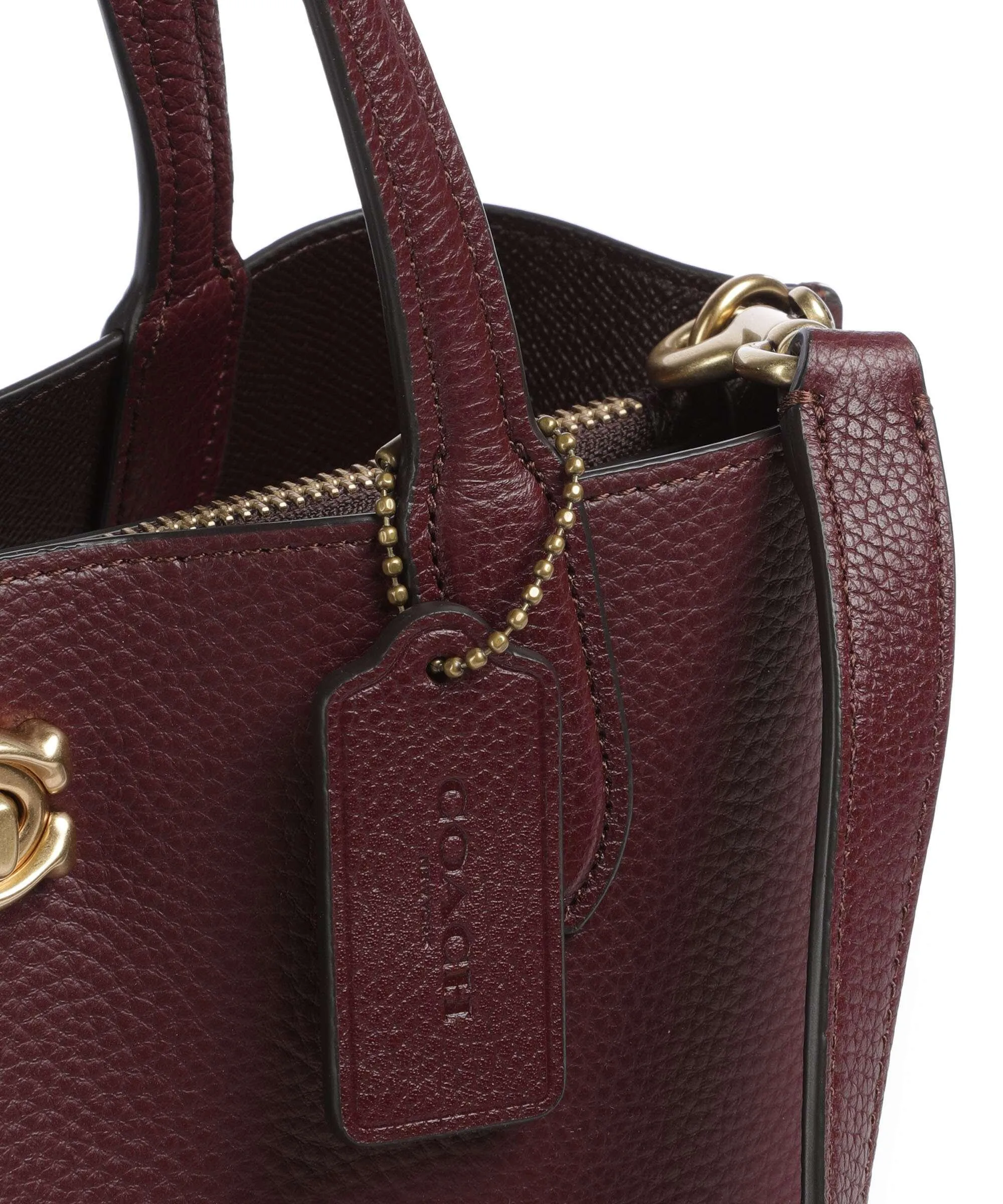  Coach Willow 24 Borsa a mano pelle di vacchetta grana vino  