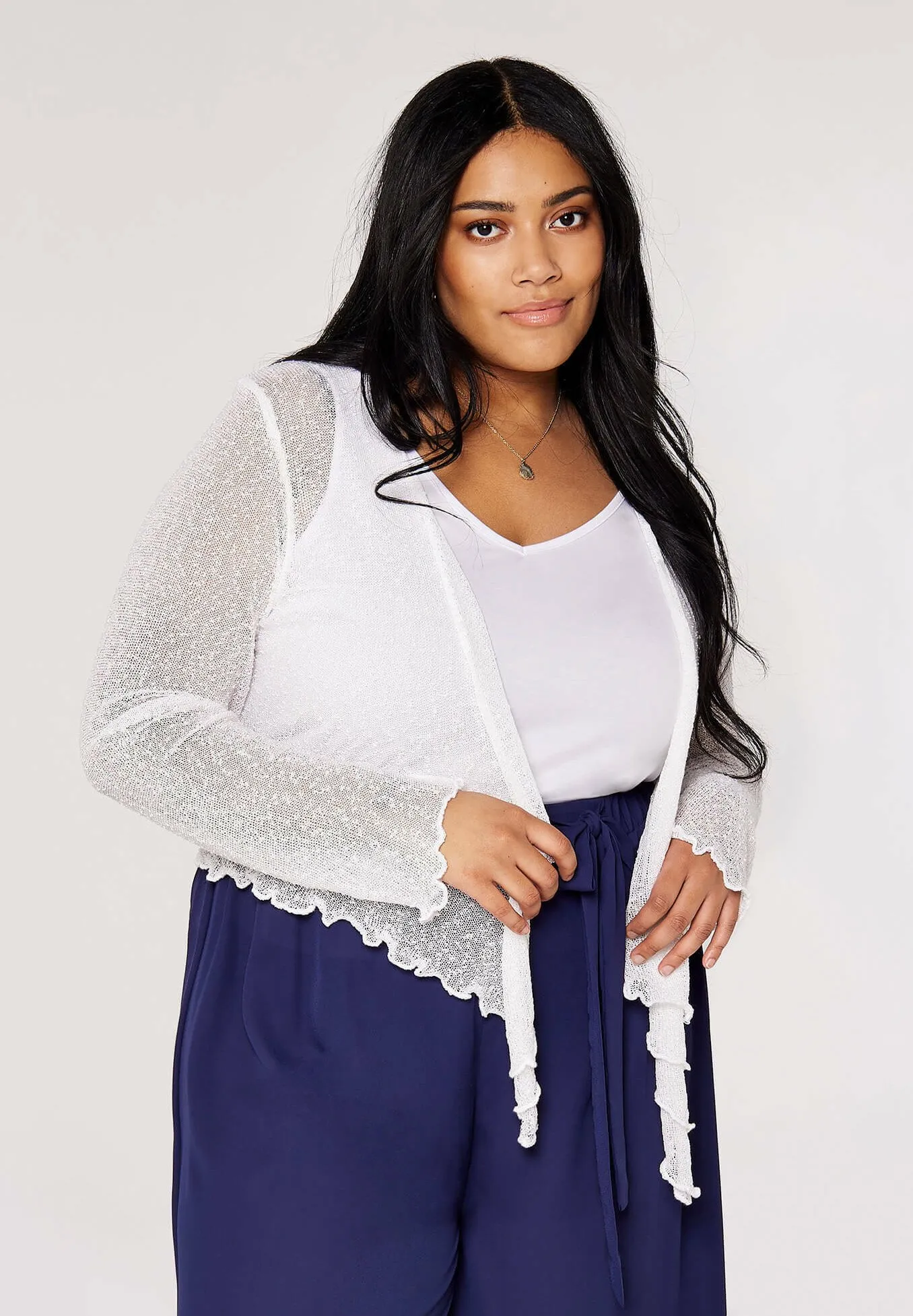 CURVE POPCORN SHRUG - Cardigan