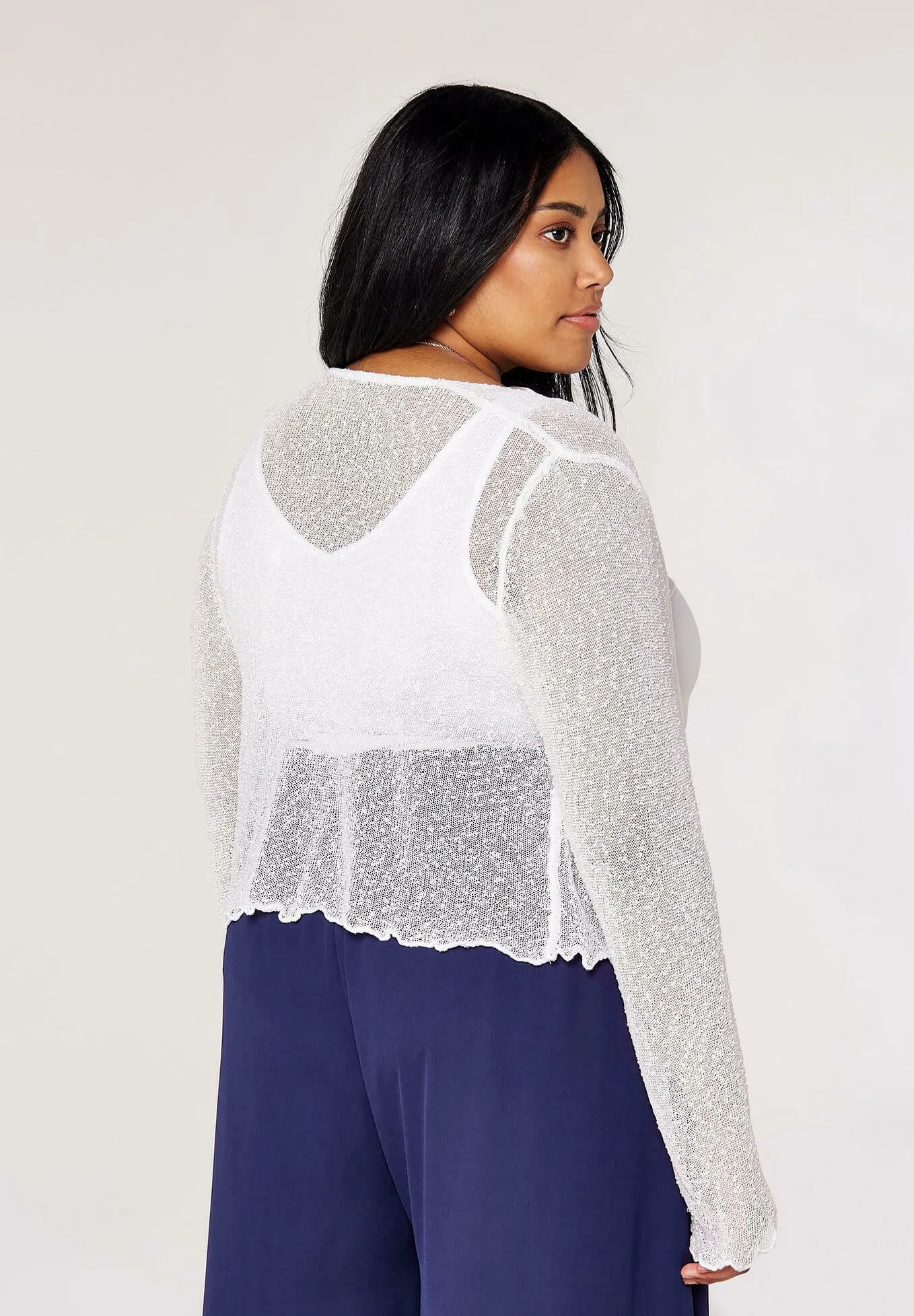 CURVE POPCORN SHRUG - Cardigan