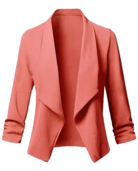 Giacche da donna Solid Blazer Cappotto da donna Blazer e giacche da donna a maniche lunghe Abito da lavoro casual asimmetrico in