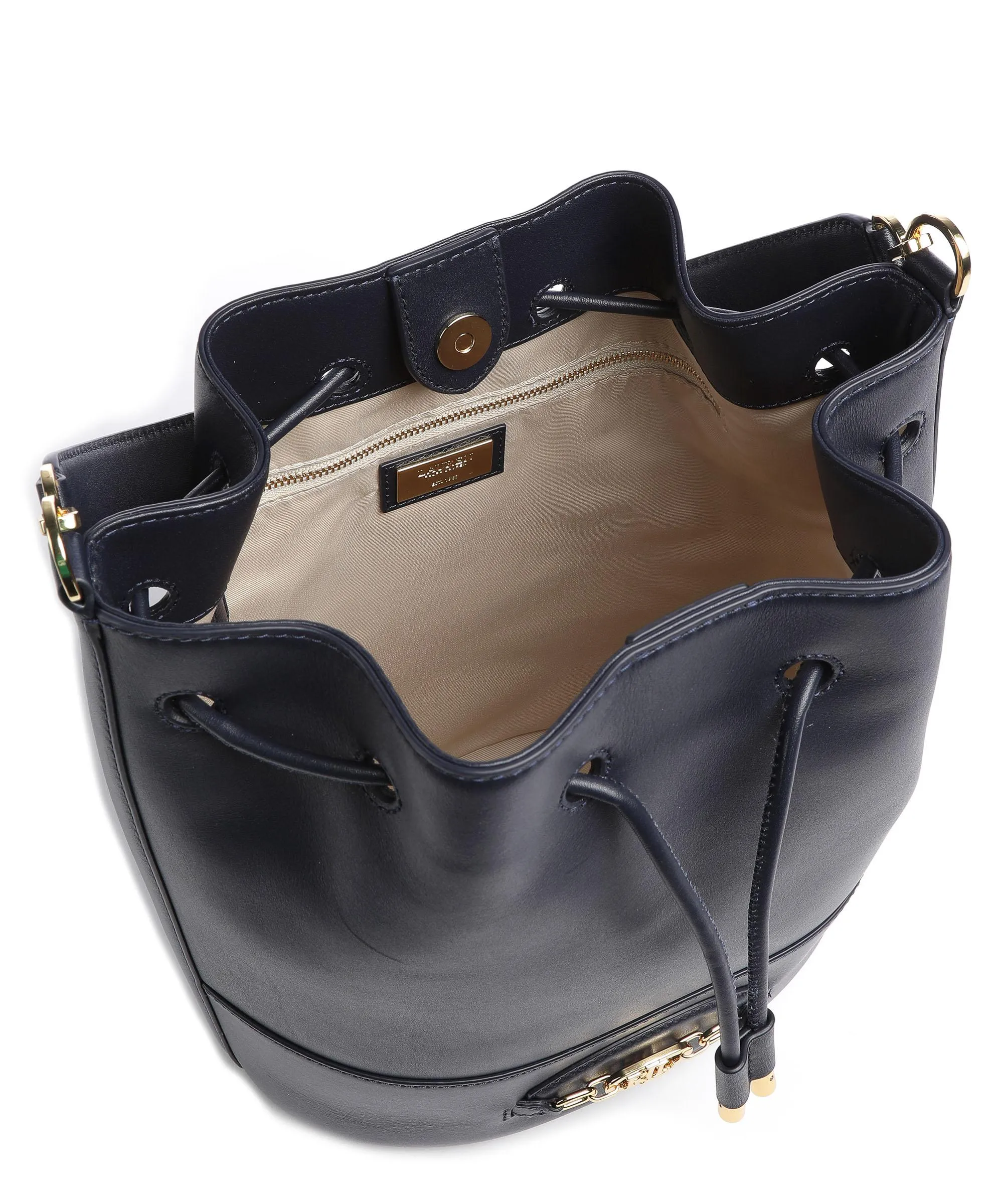  Lauren Ralph Lauren Andie 25 Borsa a secchiello pelle di vacchetta finemente grana navy  