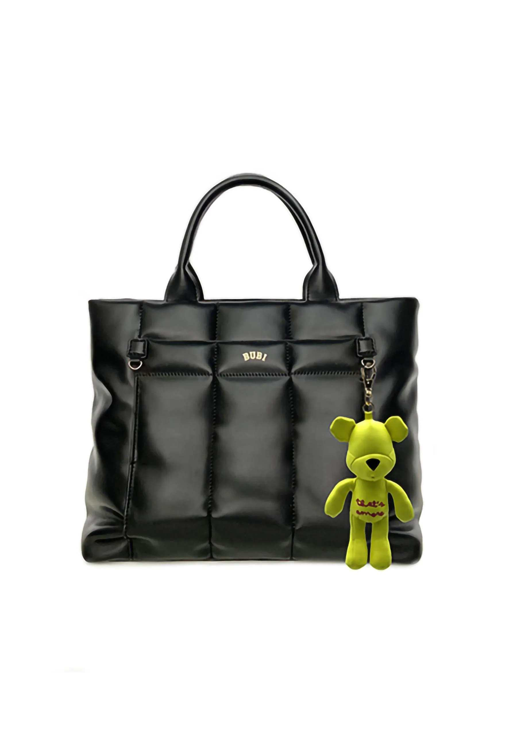 LE PANDORINE Happy Bear Amore Borsa Nero Yellow Fluo 22XAILCR-03