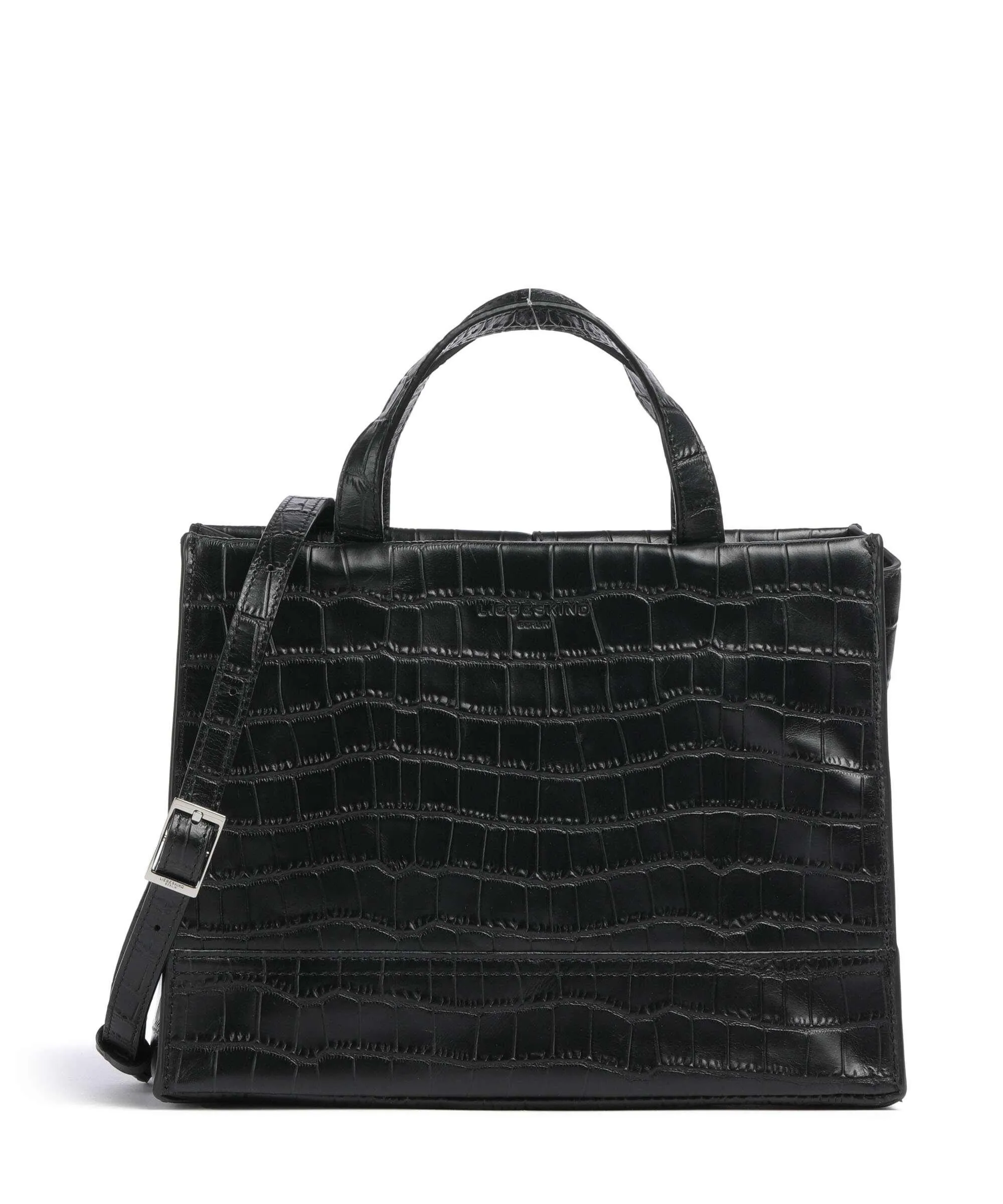  Liebeskind Lou 2 New Croco M Borsa a mano pelle in rilievo nero  