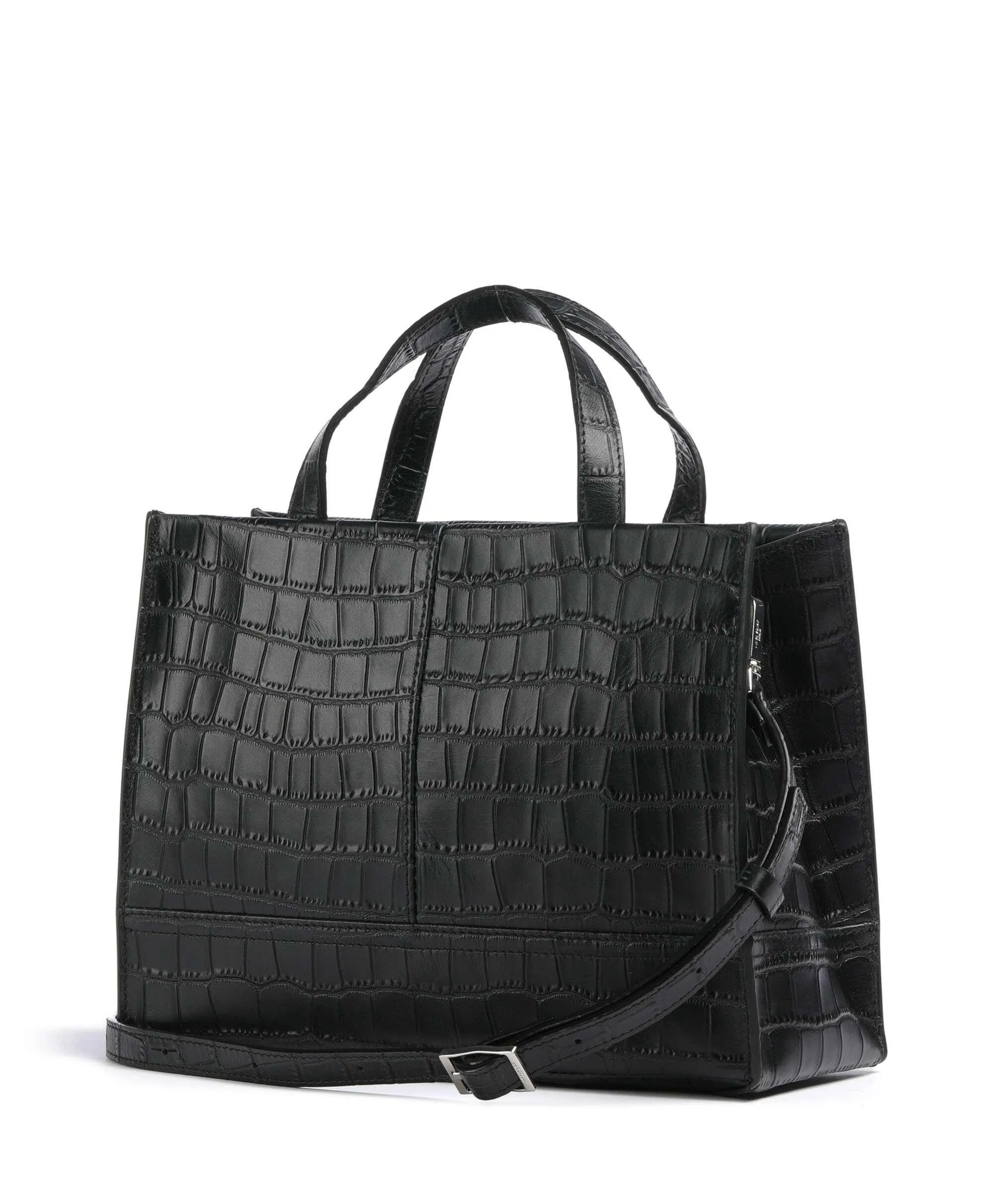  Liebeskind Lou 2 New Croco M Borsa a mano pelle in rilievo nero  