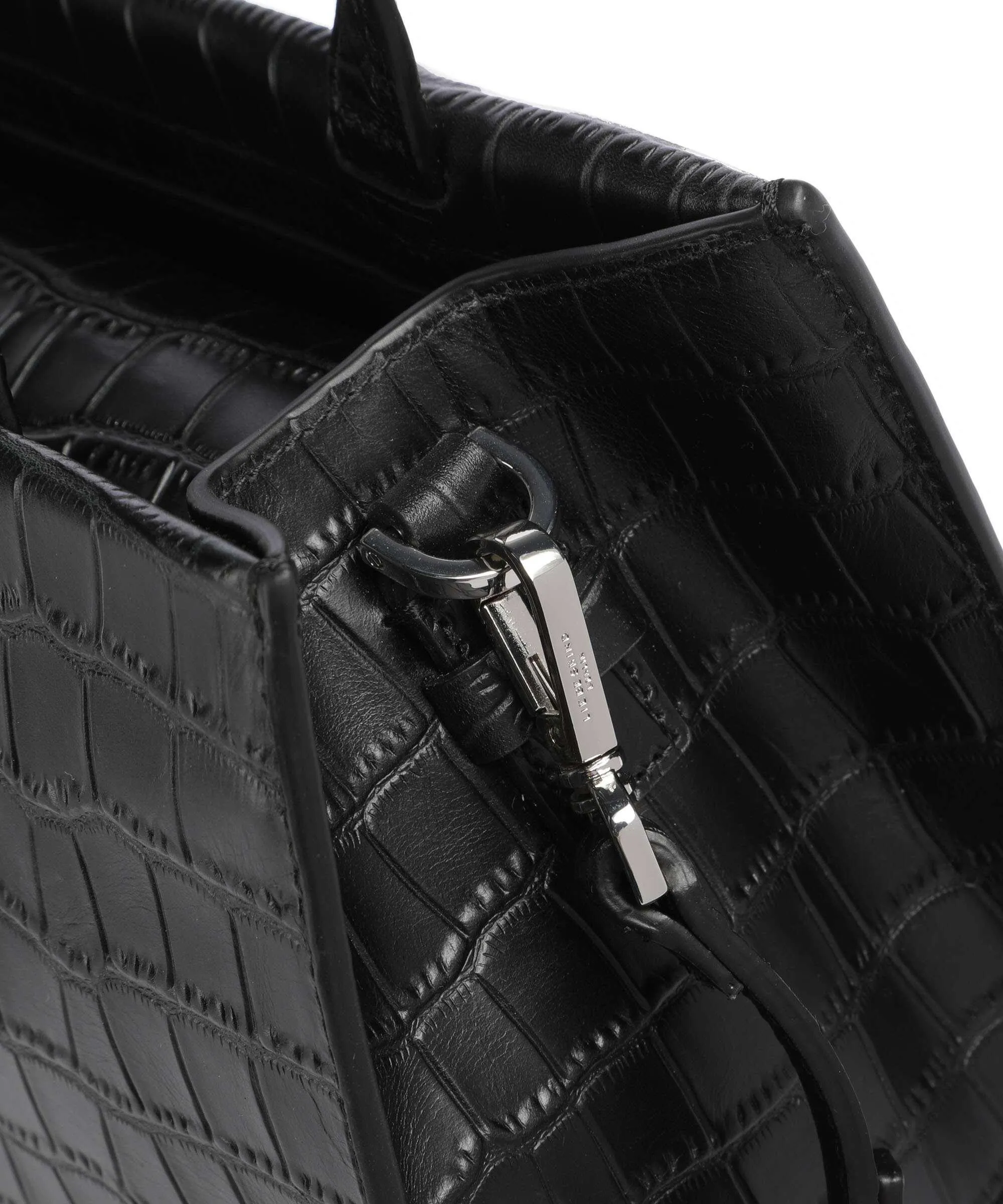  Liebeskind Lou 2 New Croco M Borsa a mano pelle in rilievo nero  