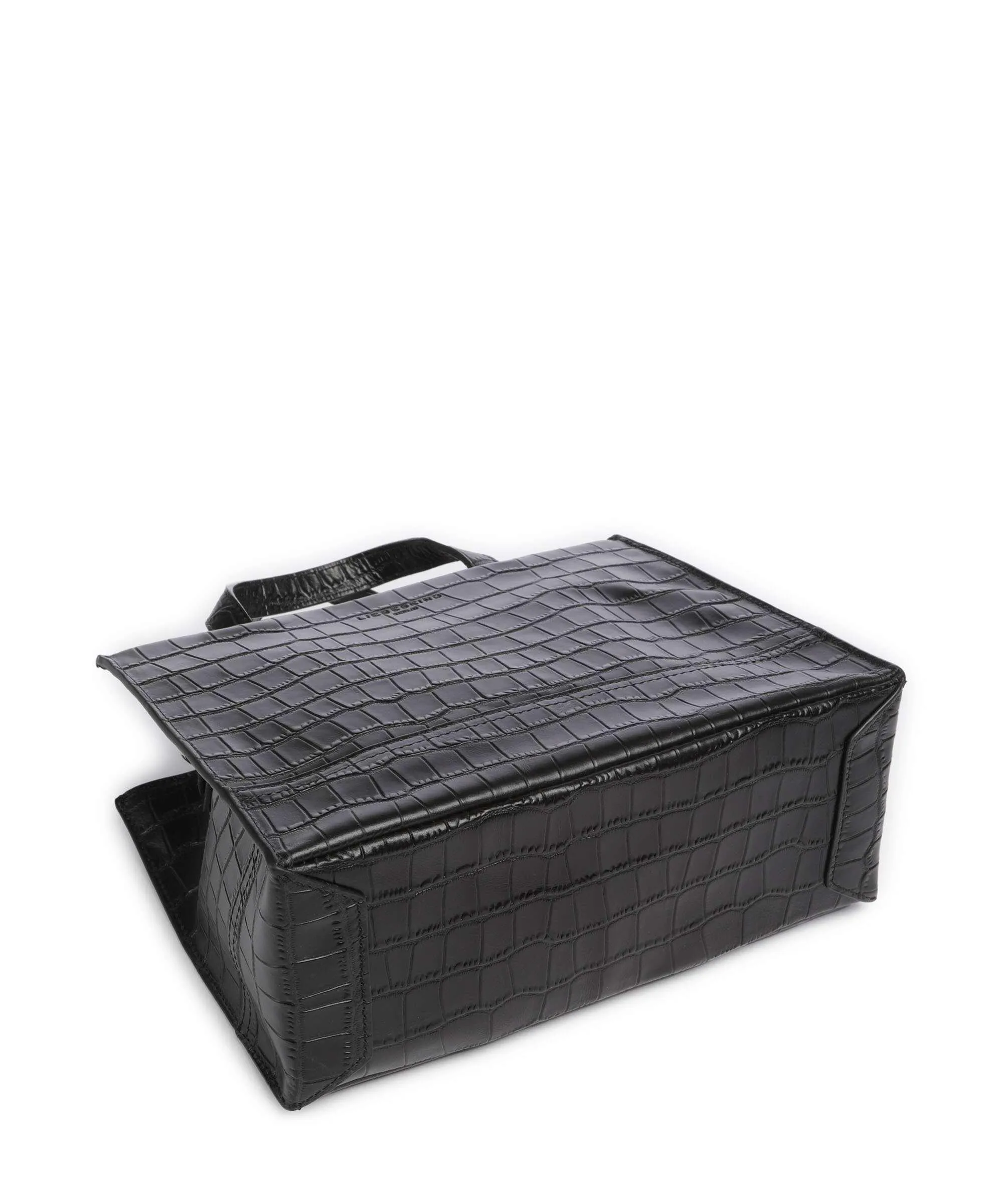  Liebeskind Lou 2 New Croco M Borsa a mano pelle in rilievo nero  