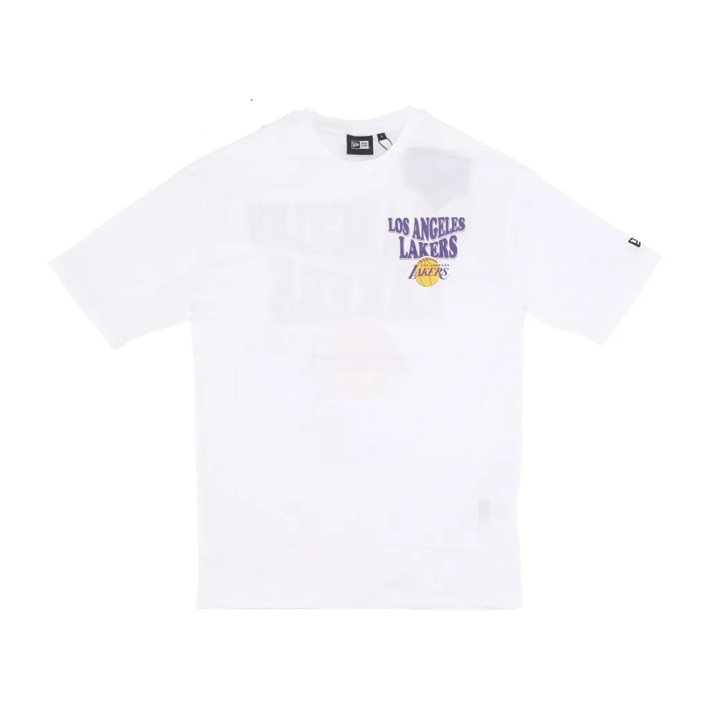 maglietta uomo nba script oversize tee loslak WHITE/TRUE PURPLE