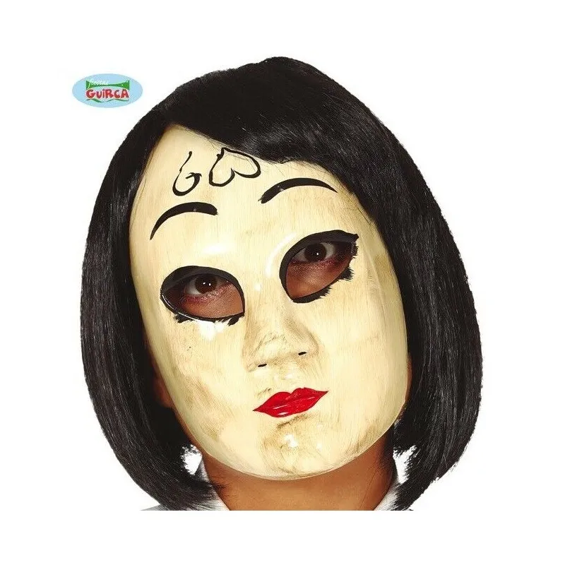 MASCHERA DONNA LOVE IN PVC PER TRAVESTIMENTI HALLOWEEN CARNEVALE SCENE E SPETTACOLI A TEMA LADY KILLER CUORE VISO HORROR