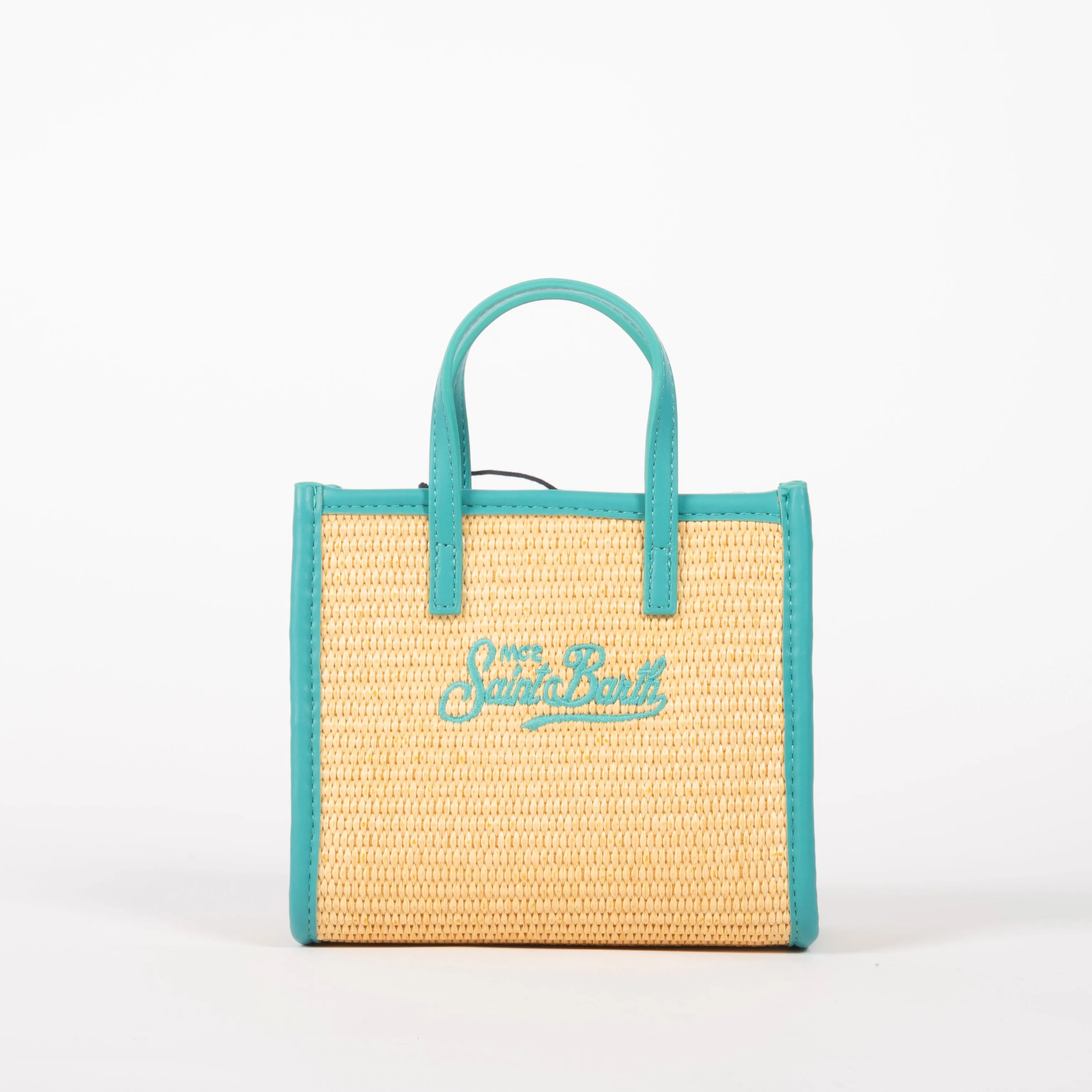 Mc2 Saint Barth borsa vivian mini raffia turchese