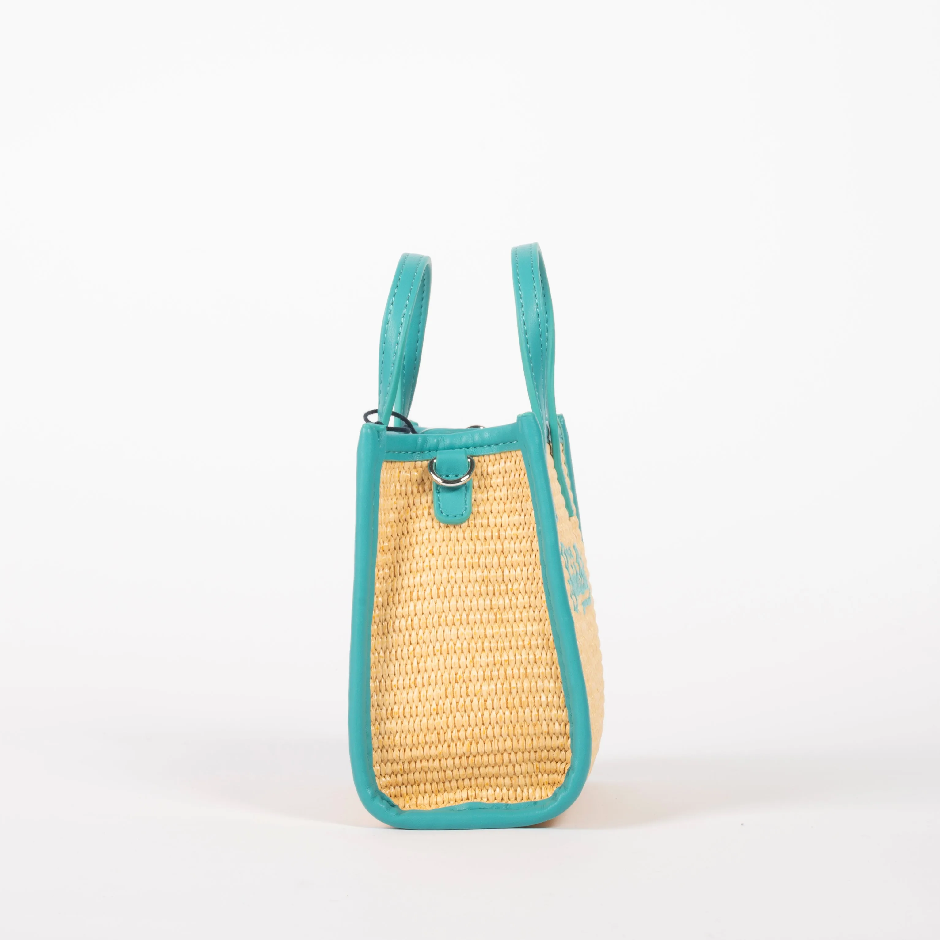 Mc2 Saint Barth borsa vivian mini raffia turchese